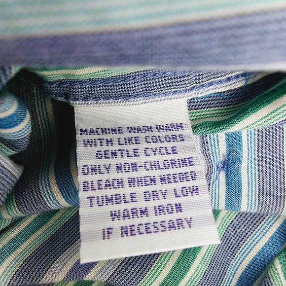 Alan Flusser Stripped Contrasting Men's Button-up Dress Shirt, Sz XL - Picture 7 of 7